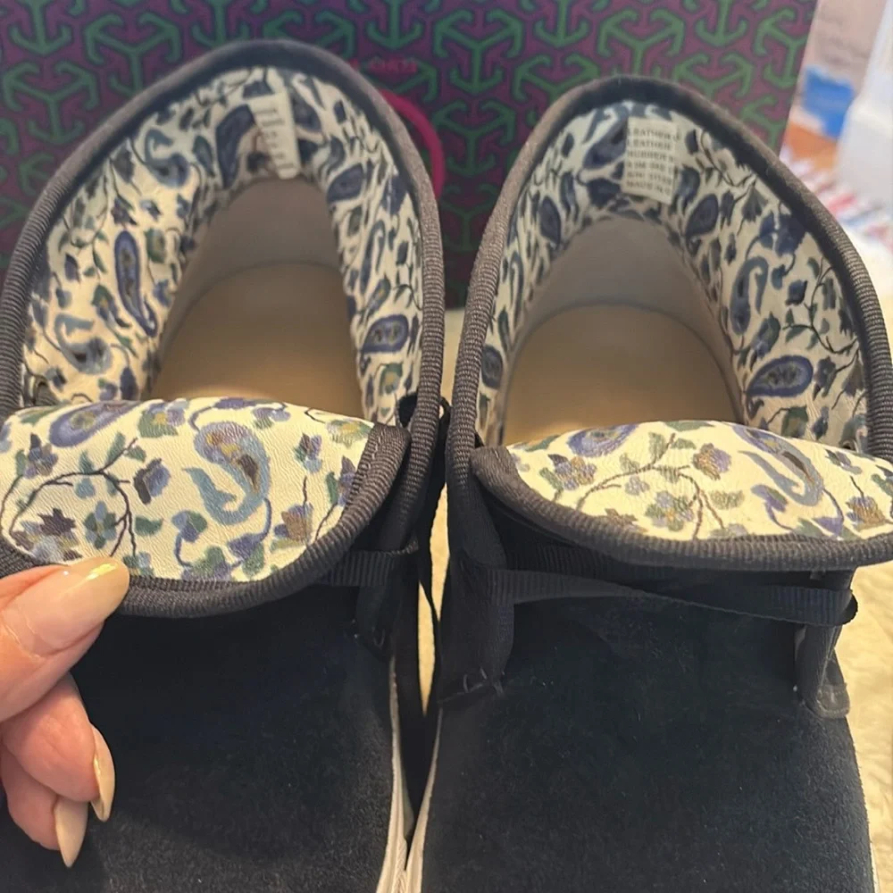 Tory Burch Suede Navy Ankle Booties (9.5)NWOT